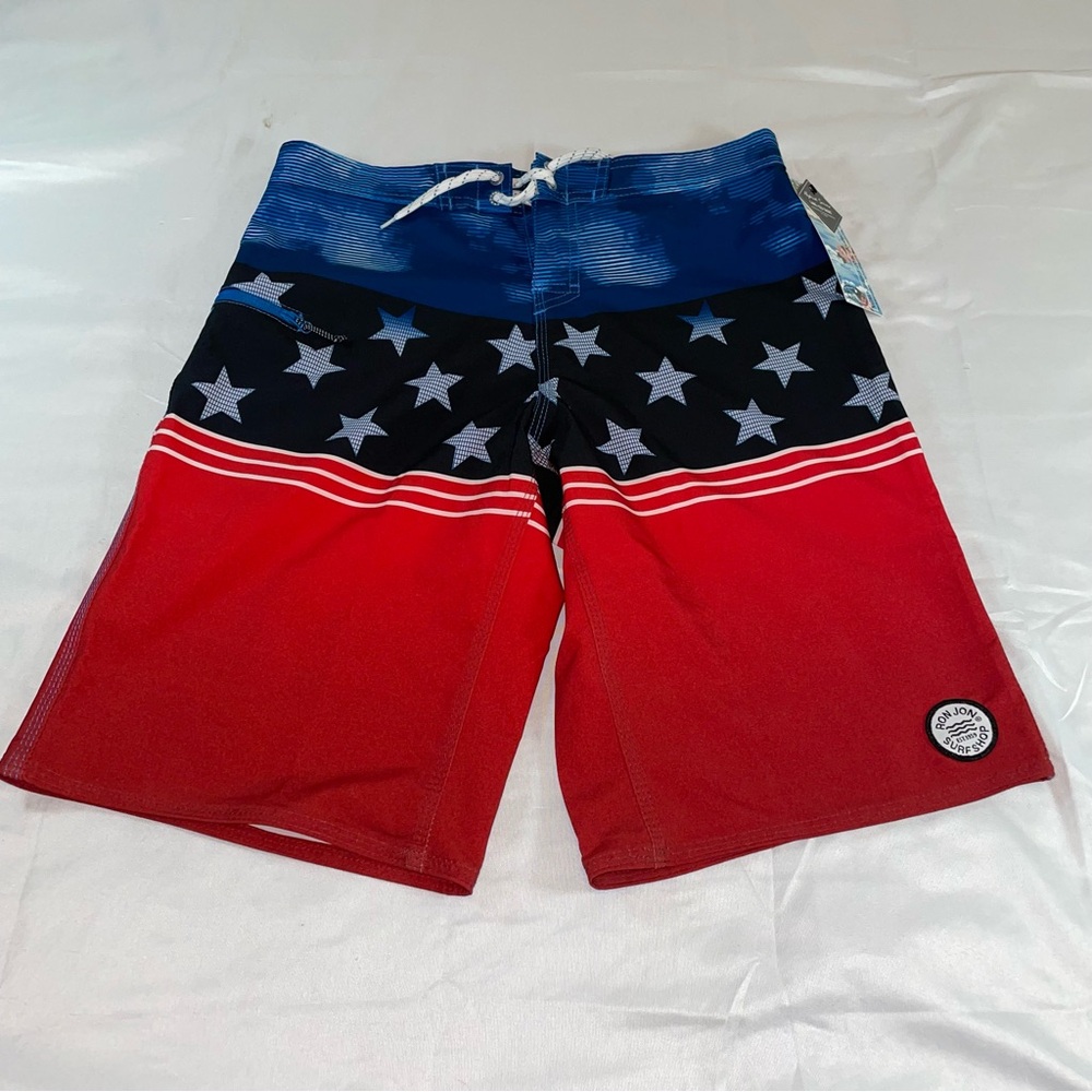 Ron Jon Red and Blue Star Athletic Shorts